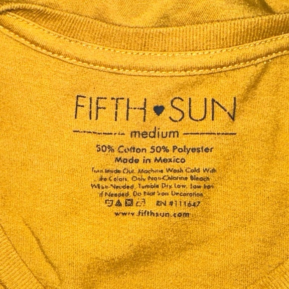 Fifth Sun Women’s Mustard Succulent Tee Size M - Picture 5 of 5